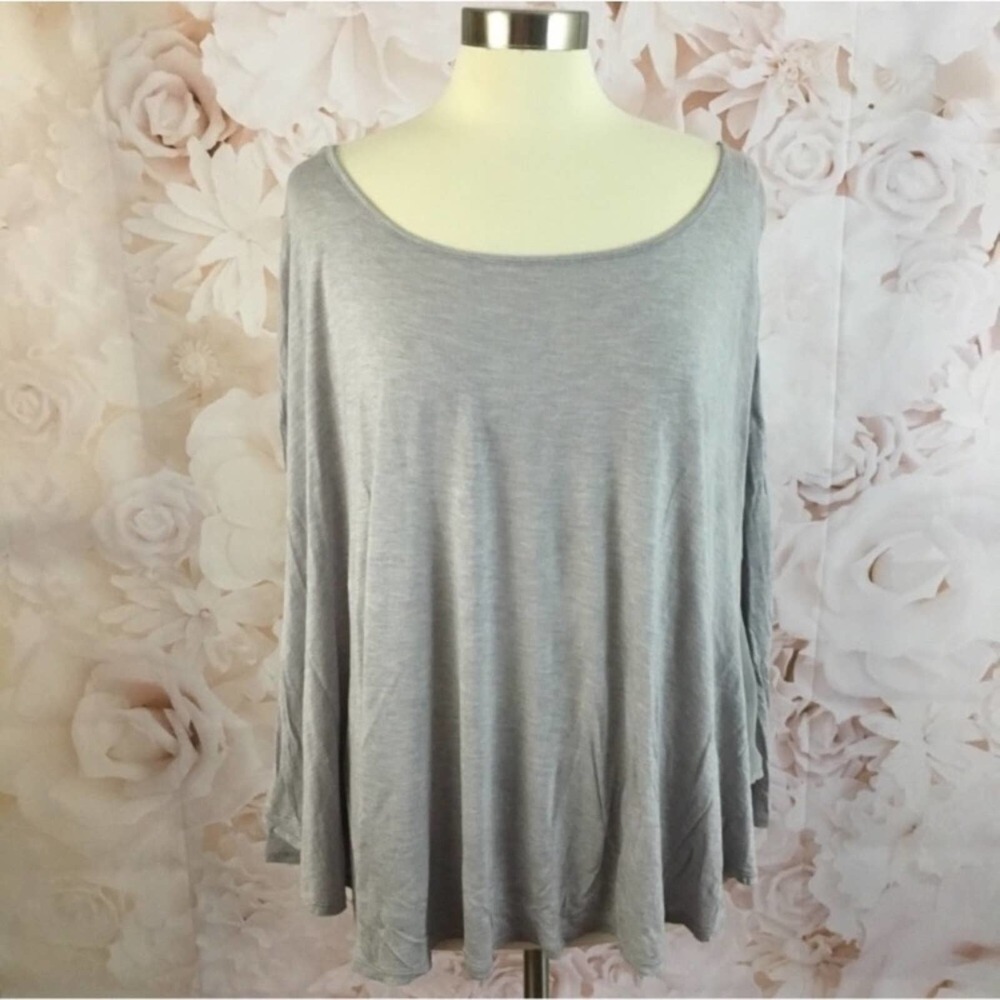 Deletta Westerly Winds Sheer Back Top Grey Size Medium